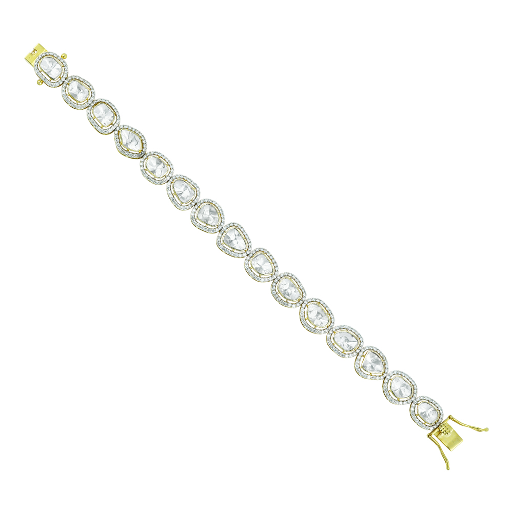 Bracelet with Polki Diamonds and Shimmering Halo